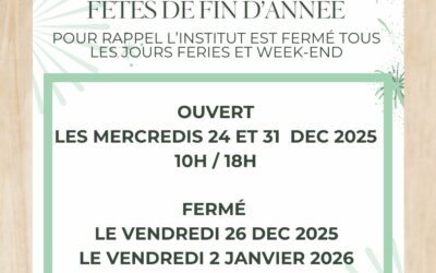 HORAIRES FETES DE FIN D’ANNEE